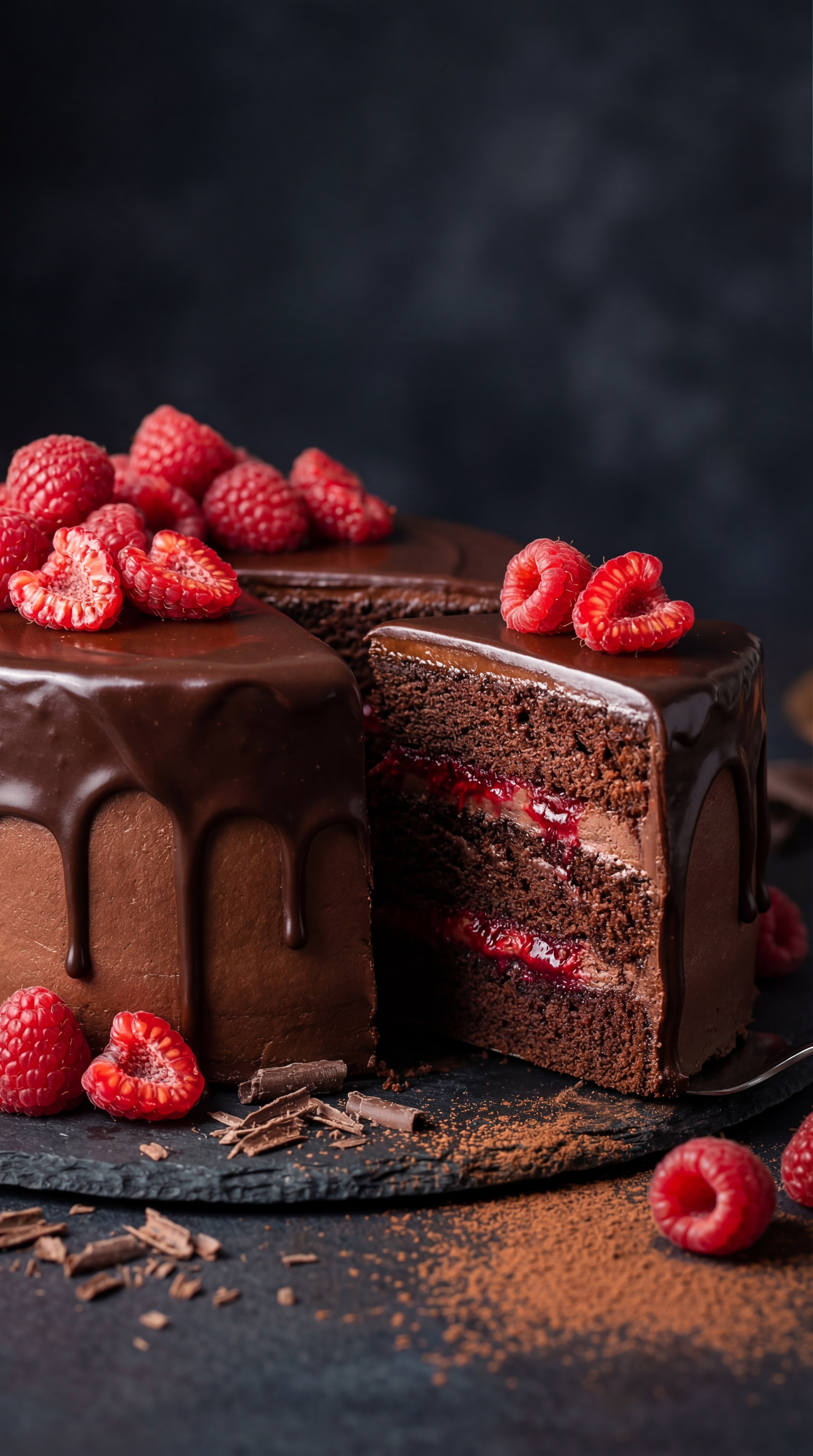 Csokis málnás torta